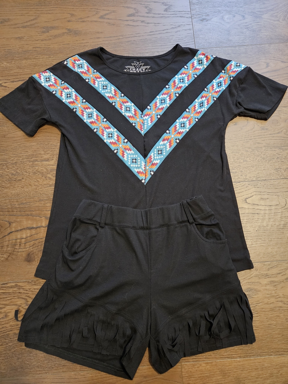Crazy Train Black Tee with Decorative Label